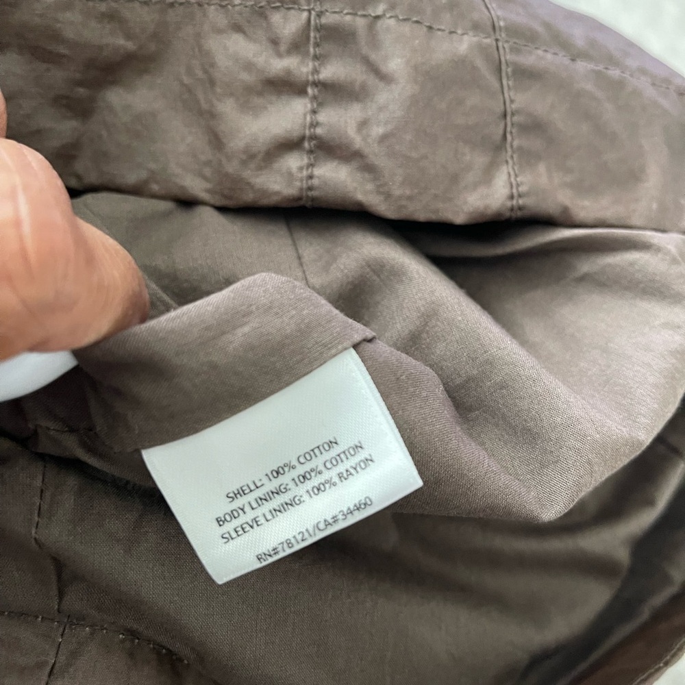 Eileen Fisher Waxed Cotton Chocolate Brown Jacket - Picture 6 of 6